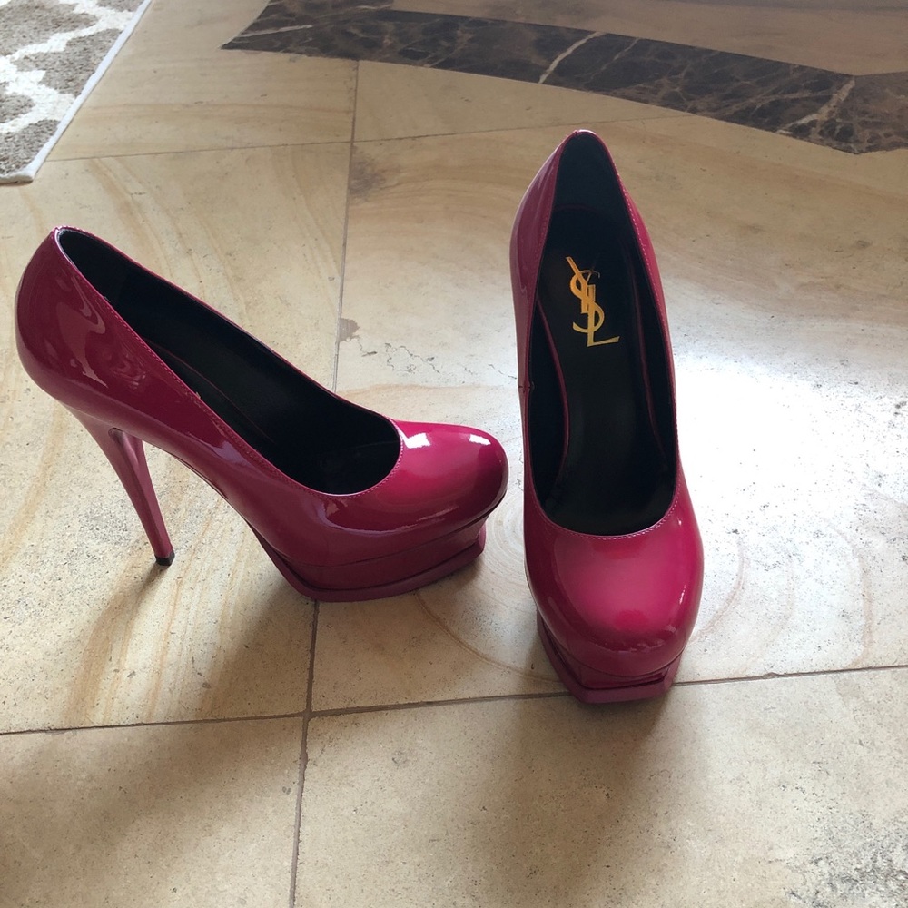 YSL Hot Pink Platform Heels